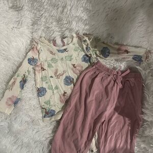 Floral/Pumpkin Kids  Set - Pink and Cream